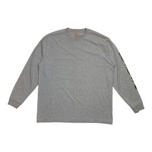 Carhartt Original Fit Gray Spell Out Long Sleeve Crew Neck Shirt Men's XL